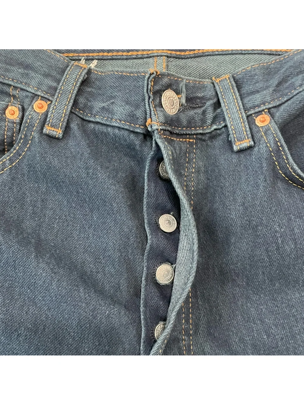 Levi's Mens 501 Original Straight Leg Dark Wash Button Up Denim Jeans (33x34)